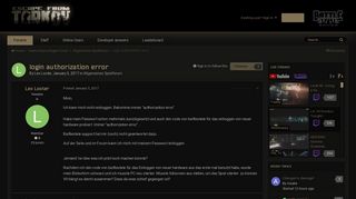 
                            1. login authorization error - Allgemeines Spielforum - Escape from ...