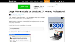 
                            3. Login Automatically on Windows XP Home / Professional - HowToGeek