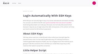 
                            9. Login Automatically With SSH Keys - kvz.io