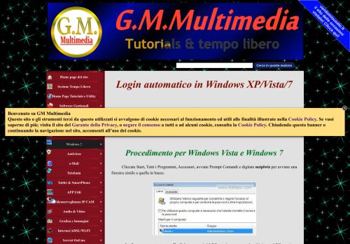 
                            5. Login automatico in Windows XP/Vista/7 - GM Multimedia