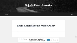 
                            10. Login Automático no Windows XP – Rafael Oliveira Vasconcelos