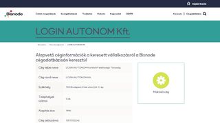 
                            13. LOGIN AUTONOM Kft. | Céginformáció - Bisnode