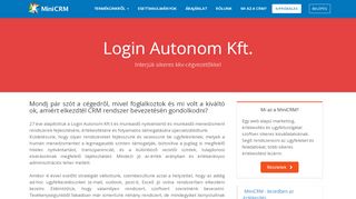 
                            2. Login Autonom Kft. - Esettanulmány - MiniCRM Online CRM Rendszer