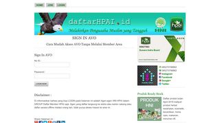 
                            9. Login AVO HNI HPA Indonesia - Daftarhpai.id