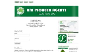 
                            3. Login AVO HNI HPA Indonesia - Peluang Bisnis Online