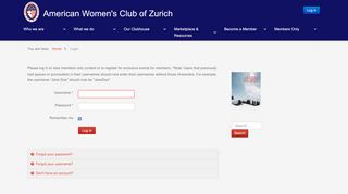 
                            8. Login - AWC of Zurich - American Women's Club of Zurich