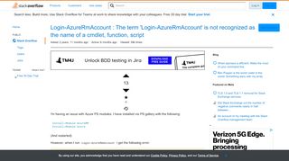
                            1. Login-AzureRmAccount : The term 'Login-AzureRmAccount' is not ...