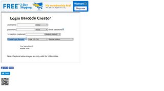 
                            2. Login Barcode Creator - Home Page - FreeYellow