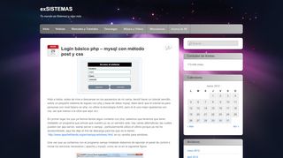 
                            3. Login básico php – mysql con método post y css | exSISTEMAS