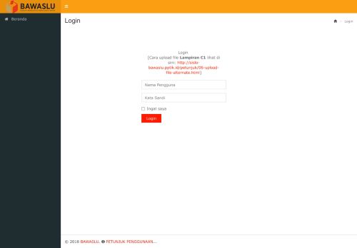 
                            9. Login - bawaslu - sistem pelaporan pilkada 2018