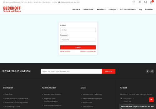 
                            12. Login | Beckhoff Technik und Design