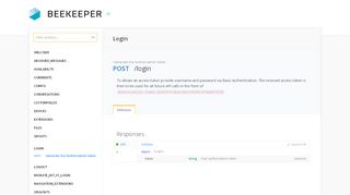 
                            5. Login - Beekeeper API