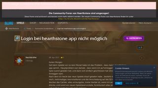 
                            4. Login bei hearthstone app nicht möglich - Hearthstone-Foren ...