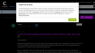 
                            9. Login bei meincongstar über Browser nicht möglich - aber über App ...