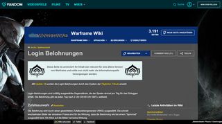 
                            3. Login Belohnungen | Warframe Wiki | FANDOM powered by Wikia