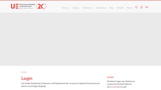 
                            4. Login-Bereich der University of Applied Sciences Europe