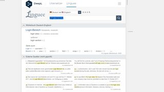 
                            1. Login Bereich - Englisch-Übersetzung – Linguee Wörterbuch