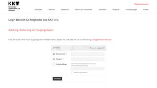 
                            11. Login Bereich für Mitglieder des KKT eV - KKT eV München