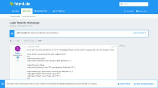 
                            13. Login- Bereich- Homepage | html.de - HTML für Anfänger und ...