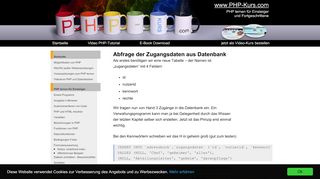 
                            1. Login-Bereich mit DB-Zugriff - PHP-Kurs: Datenbank programmieren