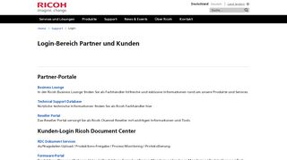 
                            4. Login-Bereich Partner und Kunden | Ricoh Deutschland