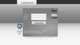 
                            4. Login-Bereich Projektzeiterfassung mit TimO ISO Zertifizierung TimO ...