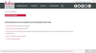 
                            4. Login-Bereich zur Stundenplan-Datenbank der HdM - HdM Stuttgart