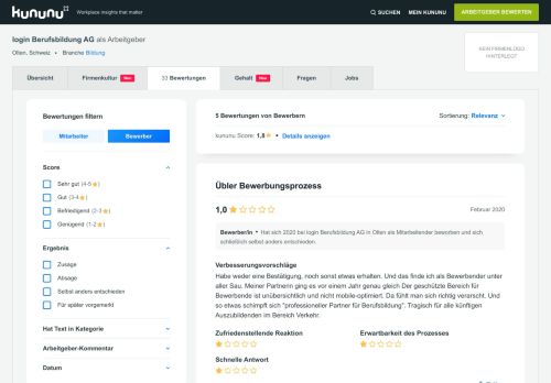 
                            2. login Berufsbildung Bewerbung: 2 Vorstellungsgespräche | kununu