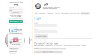 
                            1. Login - Berufsvereinigung für heilkundlich praktizierte Osteopathie, hpO.