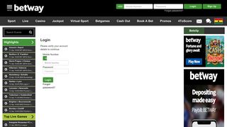 
                            4. Login - Betway Ghana