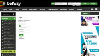 
                            7. Login - Betway Uganda