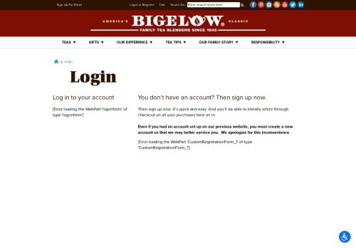 
                            13. Login - Bigelow Tea