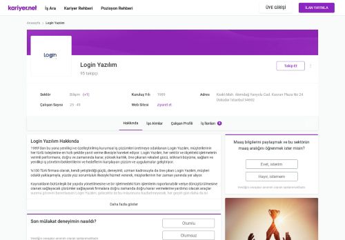 
                            6. Login Bilgisayar Yazılımları A.Ş. İş İlanları - Kariyer.net