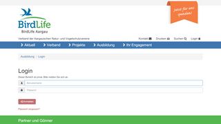 
                            8. Login | Birdlife Aargau