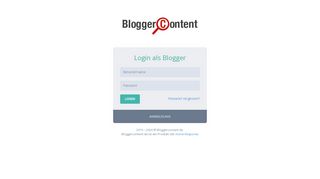 
                            9. Login Blogger - Bloggercontent.de - mit Contenttools Geld verdienen