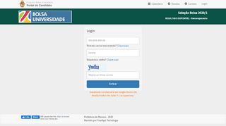 
                            1. Login - Bolsa Universidade - Portal do Candidato - Prefeitura de Manaus