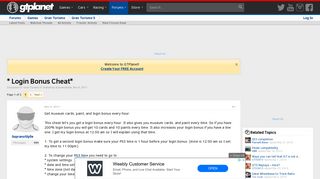 
                            6. Login Bonus Cheat - GTPlanet