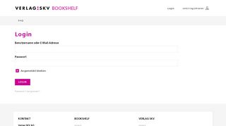 
                            1. Login - Bookshelf - Verlag SKV