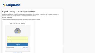 
                            8. Login Bootstrap com validação via POST - Scriptcase