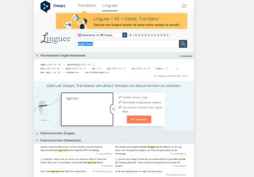 
                            10. login box - Nederlandse vertaling – Linguee woordenboek