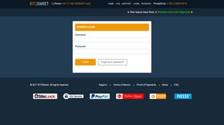 
                            1. Login - BTC Sweet - The Sweet Way To Earn Bitcoin | Bitcoin Contract ...