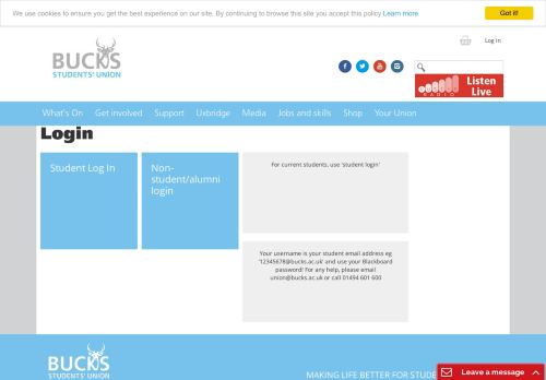 
                            8. Login - Bucks Students' Union