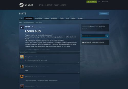 
                            5. LOGIN BUG :: SMITE General Discussions - Steam Community