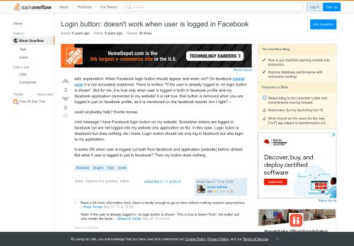 
                            2. Login button: doesn't work when user is logged in Facebook - Stack ...