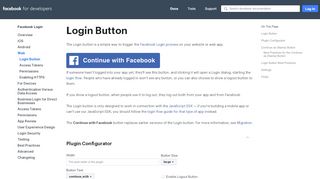 
                            2. Login Button - Facebook for Developers