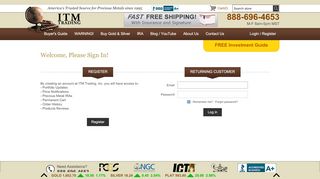 
                            9. Login. Buy Gold and Silver Gold Coins and Bars Investing - ITM Trading