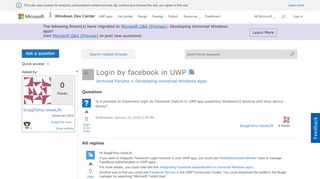 
                            11. Login by facebook in UWP - MSDN - Microsoft