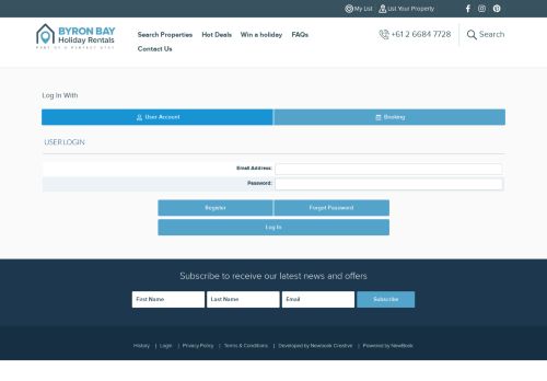 
                            6. Login | Byron Bay Holiday Rentals