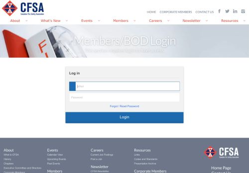 
                            5. Login - Canadian Fire Safety Association (CFSA) - CFSA Portal