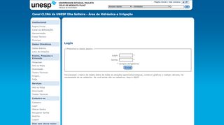 
                            11. Login - Canal CLIMA da UNESP Ilha Solteira